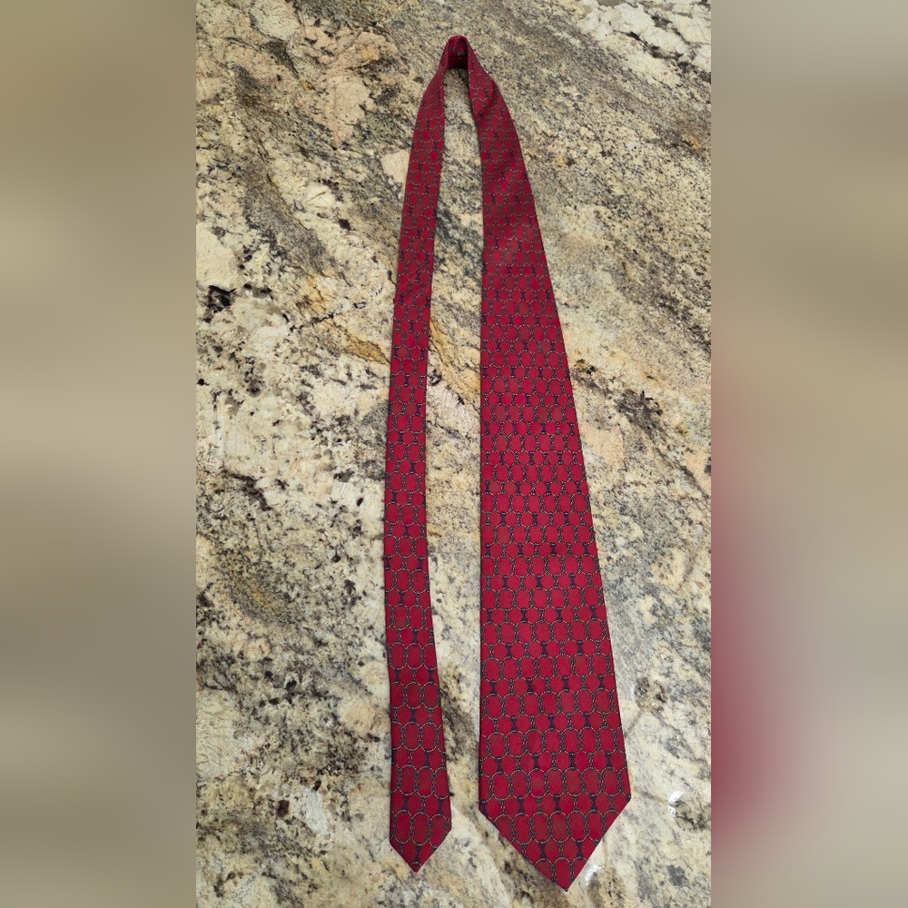 Classic Red Geometric Tie